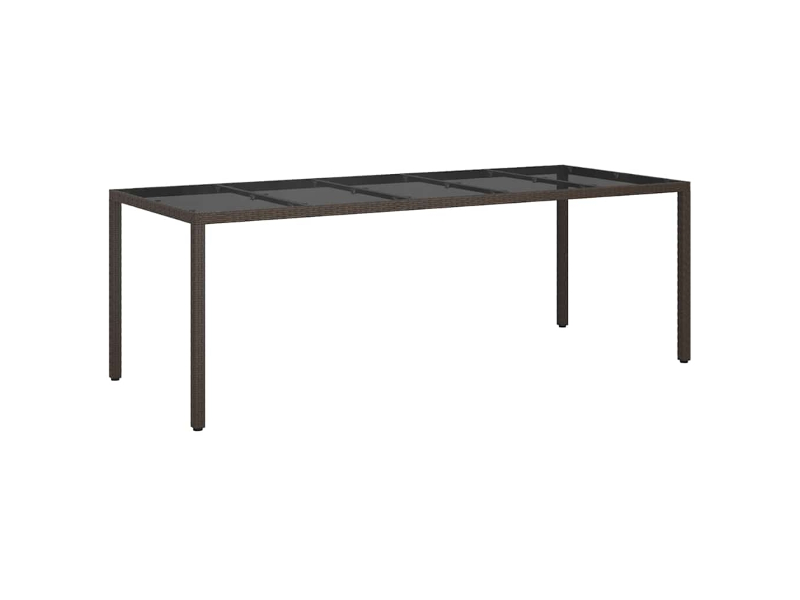 Mesa De Jantar Jardim Castanho 250x100x75cm Rattan Sintético Vidaxl