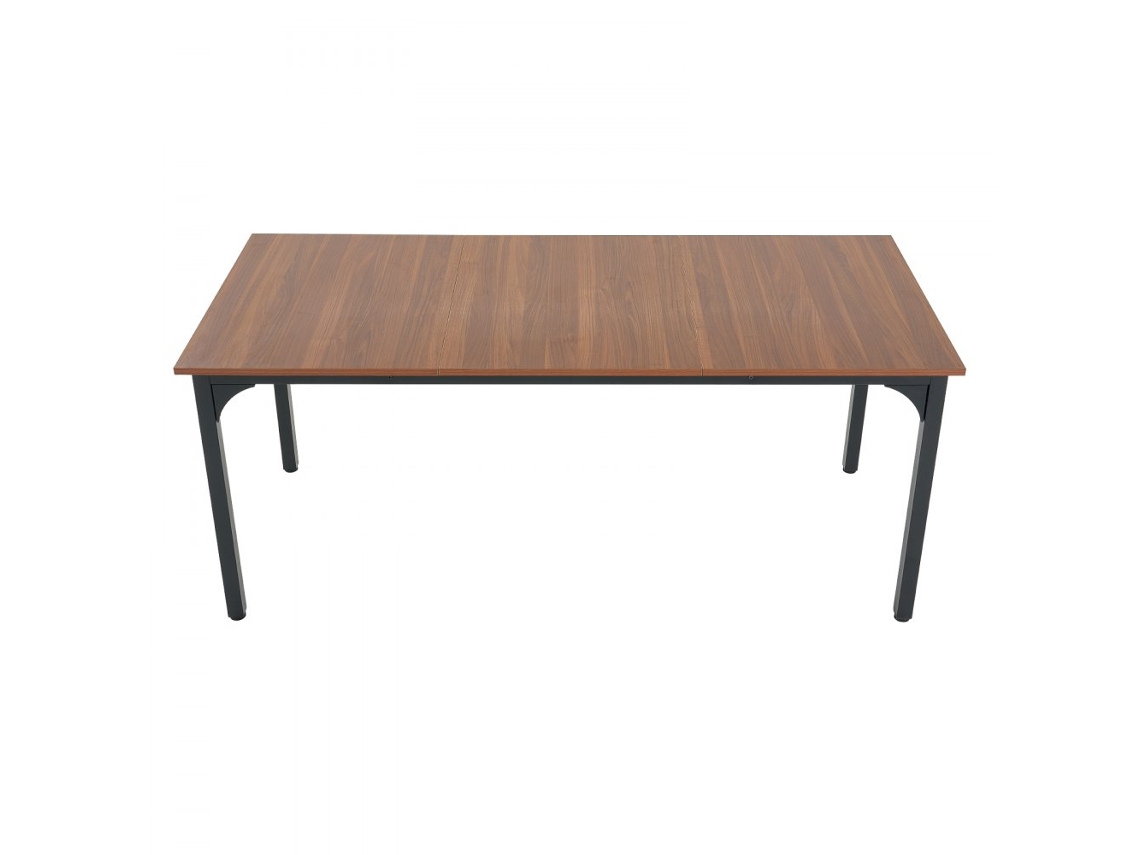 Mesa De Jantar Retangular 180cm Castanha Em Mdf Com Estrutura Metálica Tekmaquinas