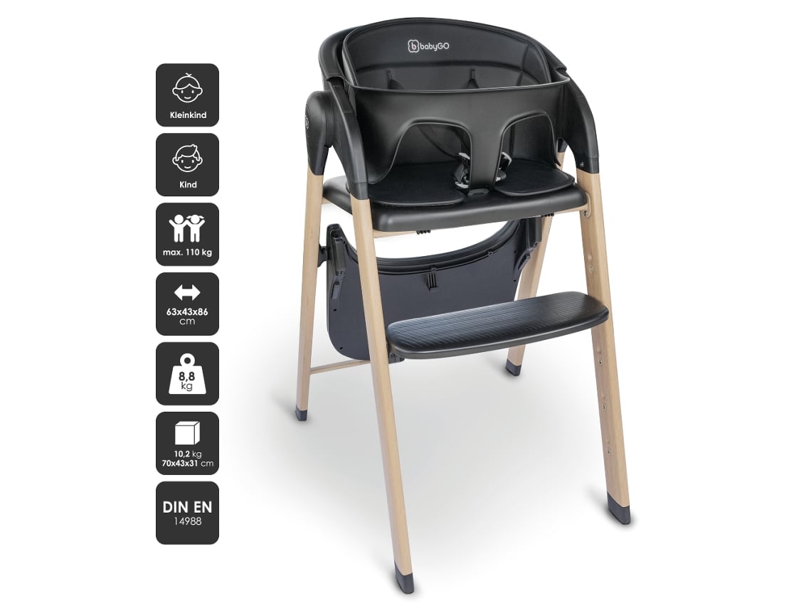 Cadeira Da Papa Multifunções Babygo Levels Newborn Black