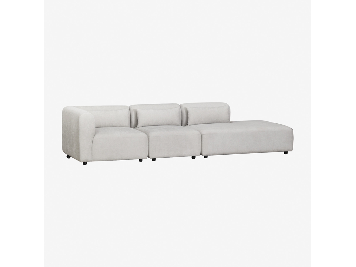 Sofá Modular De Canto Fogler De 3 Peças Com Espreguiçadeira Direita Poliéster Sklum