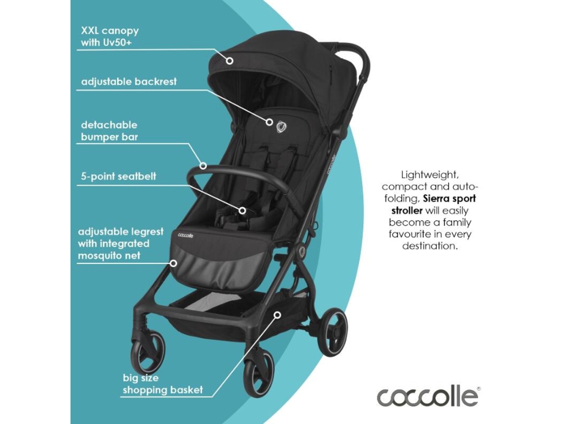 Carrinho de Passeio Auto-Dobrável COCCOLLE Sierra Diamond Black