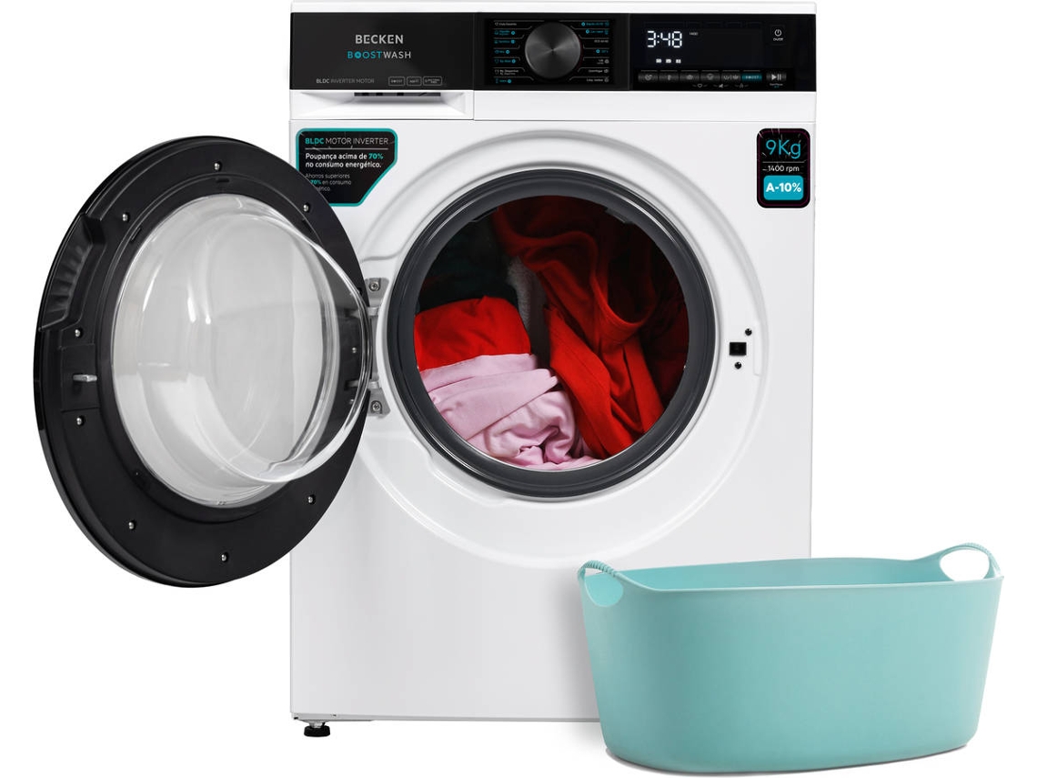 Máquina de Lavar Roupa BECKEN Booswach BWM8813WH (9 kg - 1350 RPM - Branco)