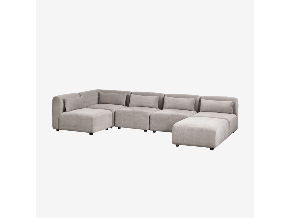 Sofá Modular De Canto 5 Peças Com Pufe Fogler Poliéster Sklum