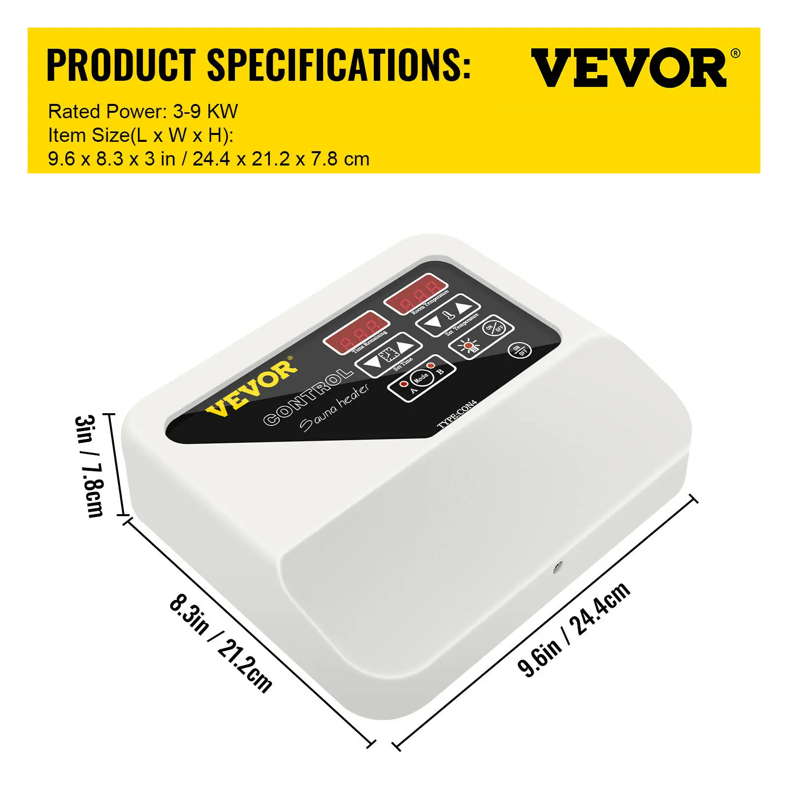 Controlador Digital De Aquecedor De Sauna 3 9 Kw, Temperatura 104 221 Â„‰, Montagem Na Parede Oem