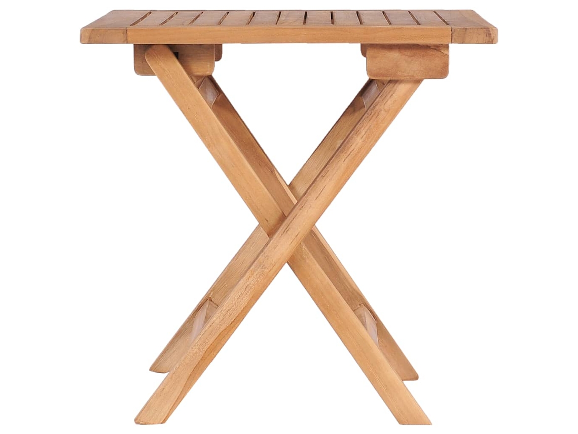 Mesa De Jardim Dobrável 45x45x45 Cm Madeira De Teca Maciça