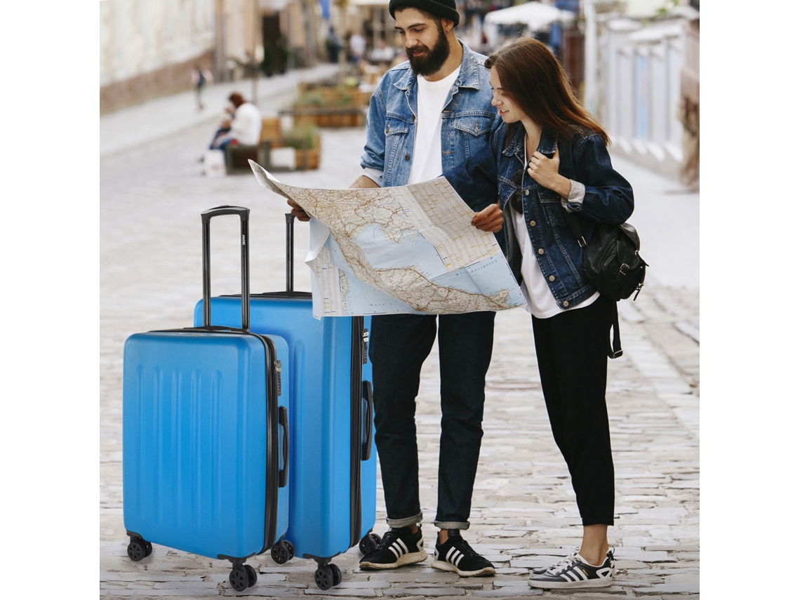 Conjunto de Malas Rígidas SKPAT Lisbon Azul Elétrico Abs 50X74X30 Cm 97L