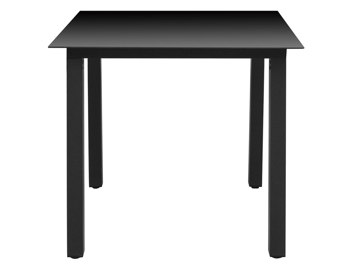 Mesa de Jardim em Alumínio e Vidro 80X80X74 Cm Preto NONAME