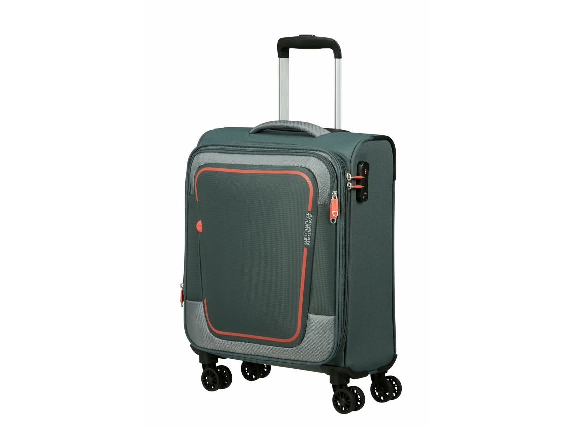 Mala de Cabine AMERICAN TOURISTER Pulsonic Spinner (Verde - 100 % poliéster - 55 x 40 x 23 cm)