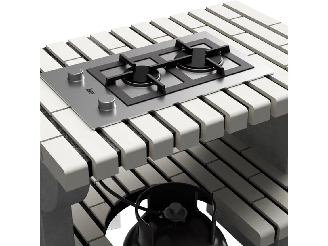 Modulo com placa a gas MOVELAR Bailen Plus Tijolo Bege (2 Queimadores)