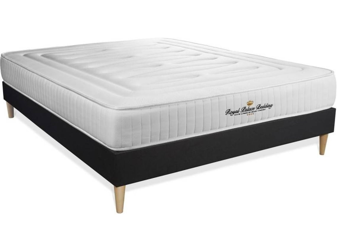 Conjunto de Sommier Colchão ROYAL PALACE BEDDING Lancaster Branco (180x190 cm - Molas Ensacadas e Viscoelástico)