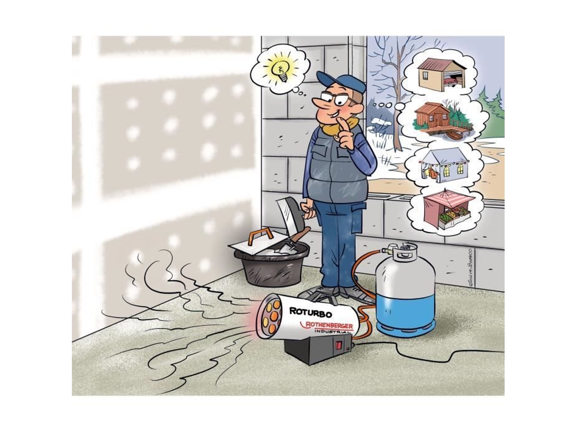 Gerador De Ar Quente Rothenberger Roturbo 12000 12 Kw Baixo Cinza