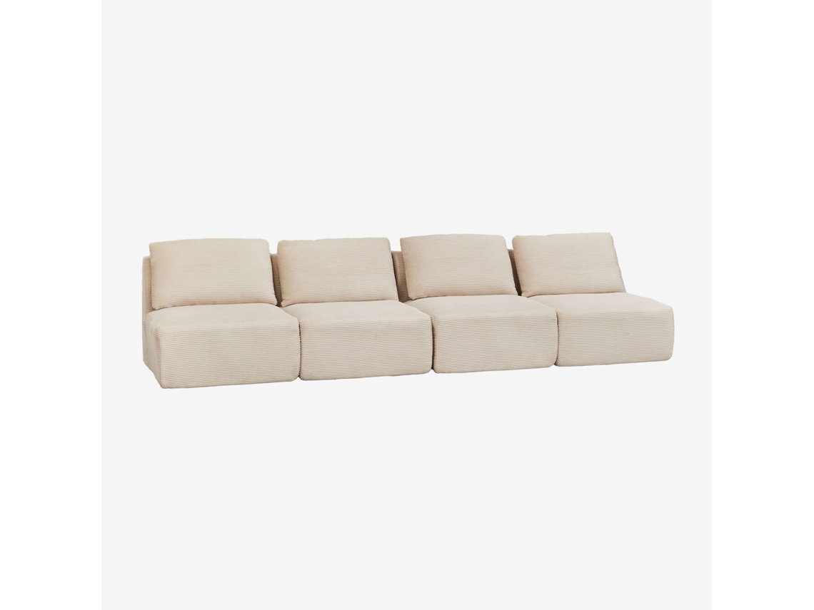 Sofá Modular De 4 Peças Em Veludo Cotelê Embalado A Vácuo Temple Poliéster Sklum