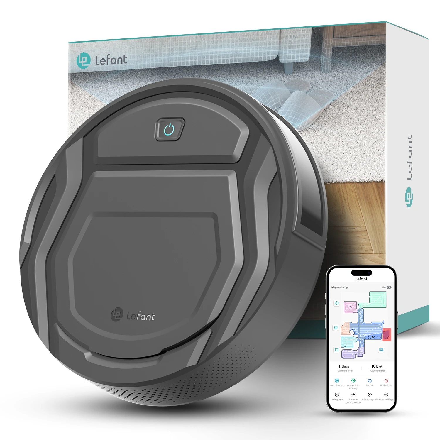 Aspirador De Pã³ Robã´, Sucã§ã£o De 3000pa, Navegaã§ã£o Inteligente, M210 Pro Cinza Oem