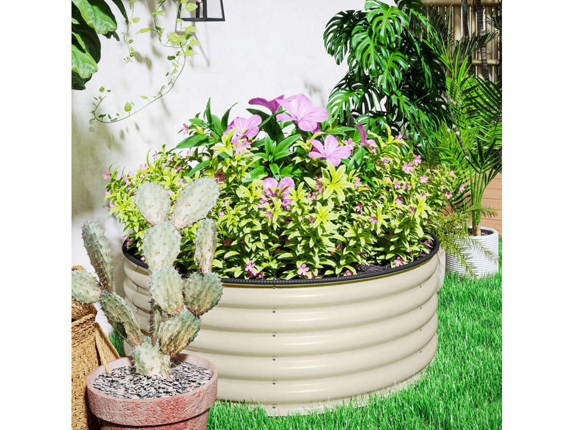 Canteiros Elevados Em Aço Para Jardim, Floreiras, Vasos Empilháveis, Floreiras Elétricas 120x120x43cm