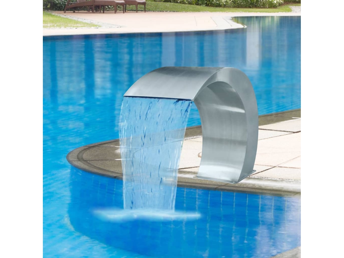 Fonte de piscina VIDAXL Prateado Aço inoxidável (45x30x60 cm)