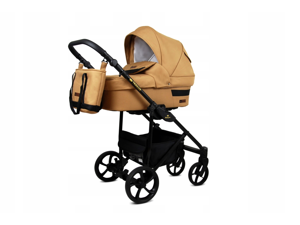 Carrinho De Bebé Multifuncional Babylux Trailux 4 Em 1 -sand Pearl - Ajustável E Dobrável Construção Leve Em Alumínio - Acessórios