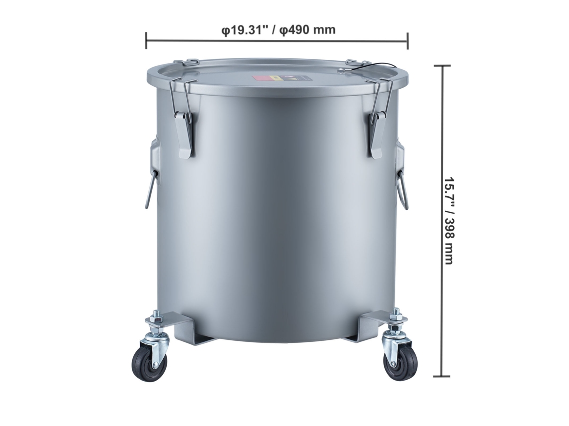 Balde De Gordura Para Fritadeira Succebuy De 8 Galões, Recipiente Para Eliminação De Óleo Com Rodas E Saco Filtrante