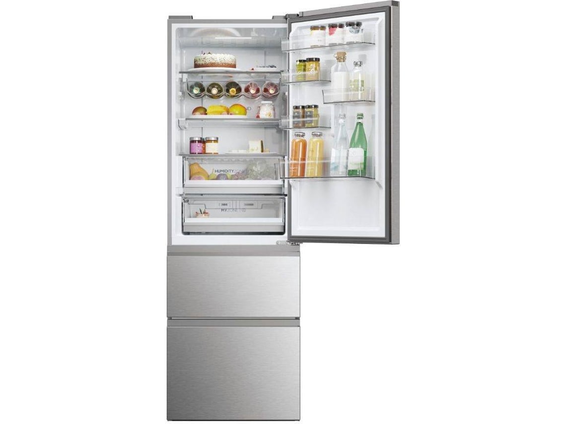 Frigorífico Combinado HAIER HTW5618CNMG (No Frost - 185 cm - 360L - Inox)