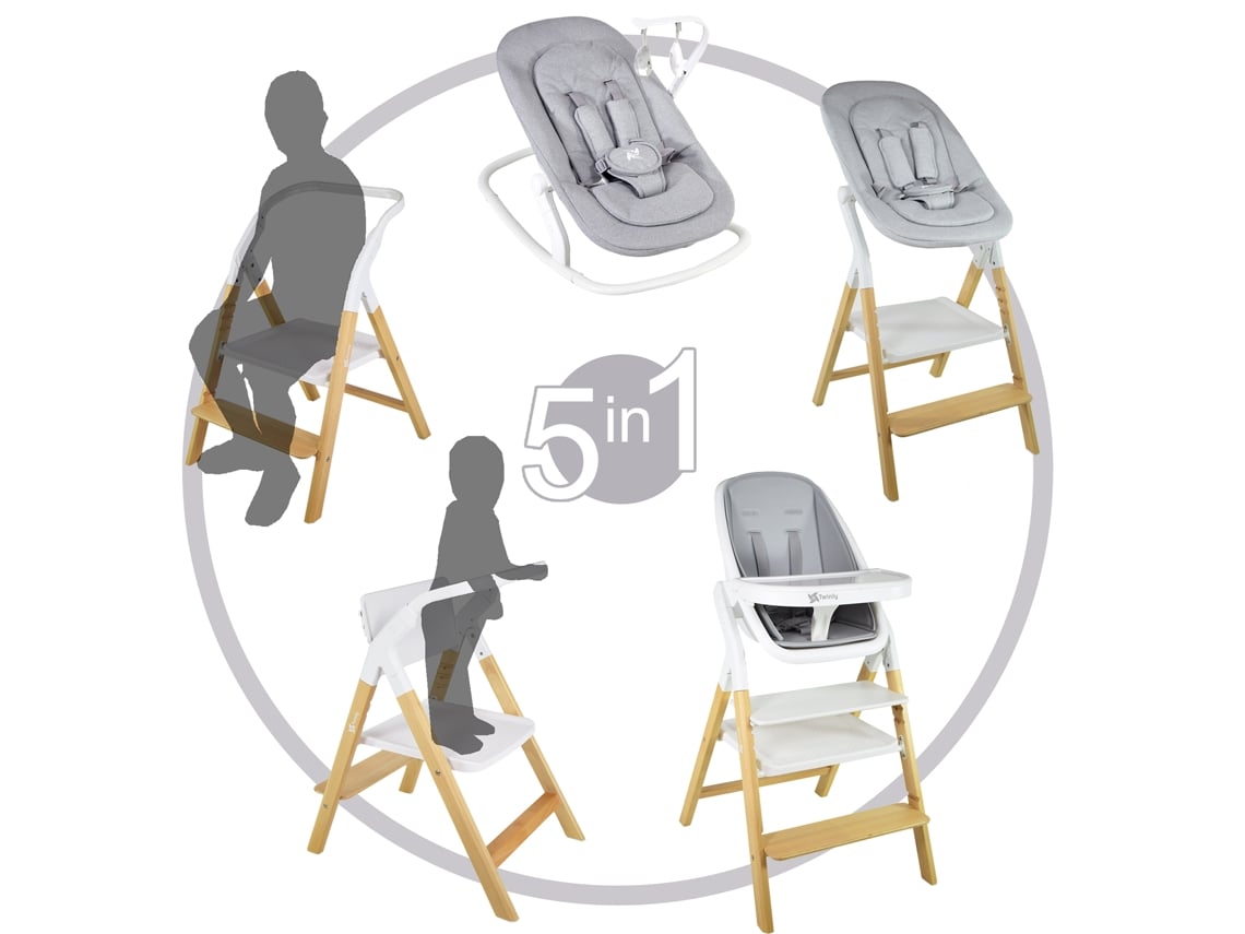 Cadeira Evolutiva Bebê Set com Hamaquita 5 em 1 Alaia de TWINLY Hamaquita Torre de Aprendizagem Cadeira Multifuncional Desde Nascimento 0M
