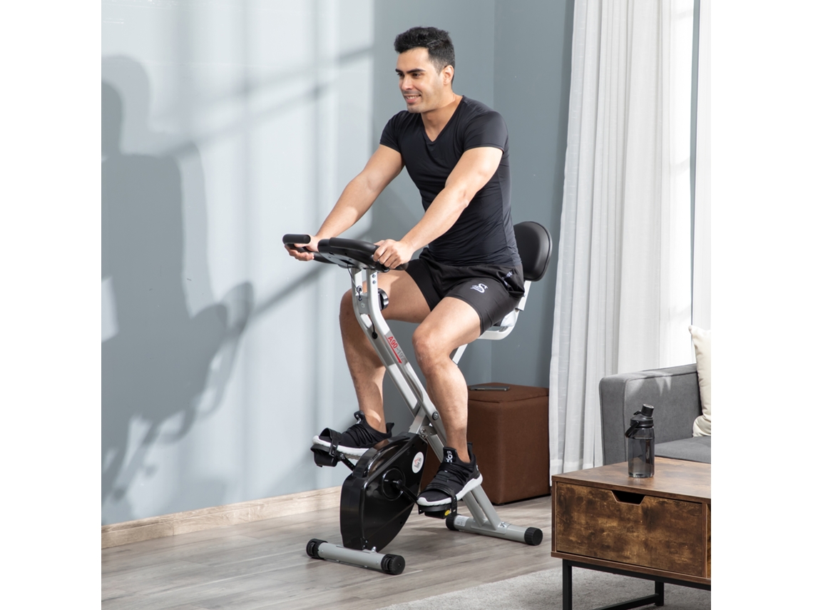 Bicicleta Vertical Para Exercício Com Resistência Magnética Ajustável, Aço, Preto E Cinza Haochrymec (43 X 97 X 109 Cm)