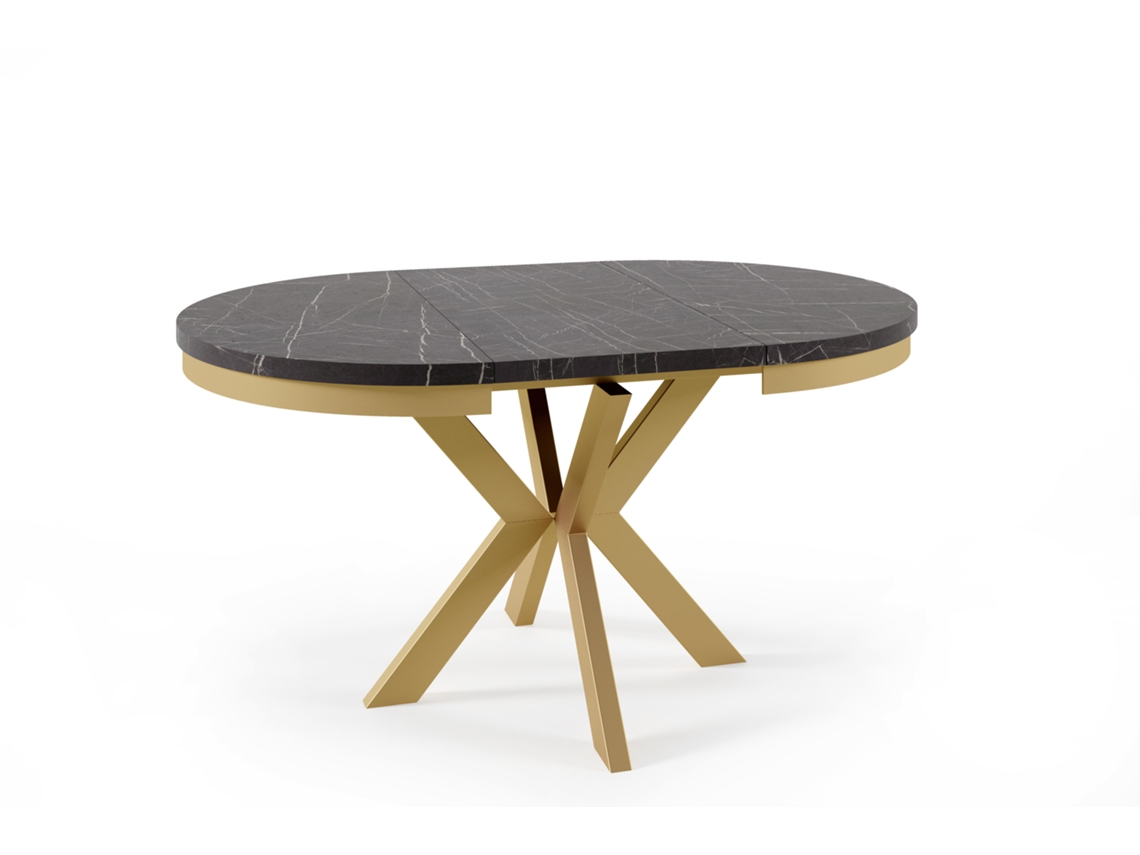 Mesa de Jantar FURNLUX PREMIUM Edder Preto Madeira de Engenharia 120X196X76 Cm