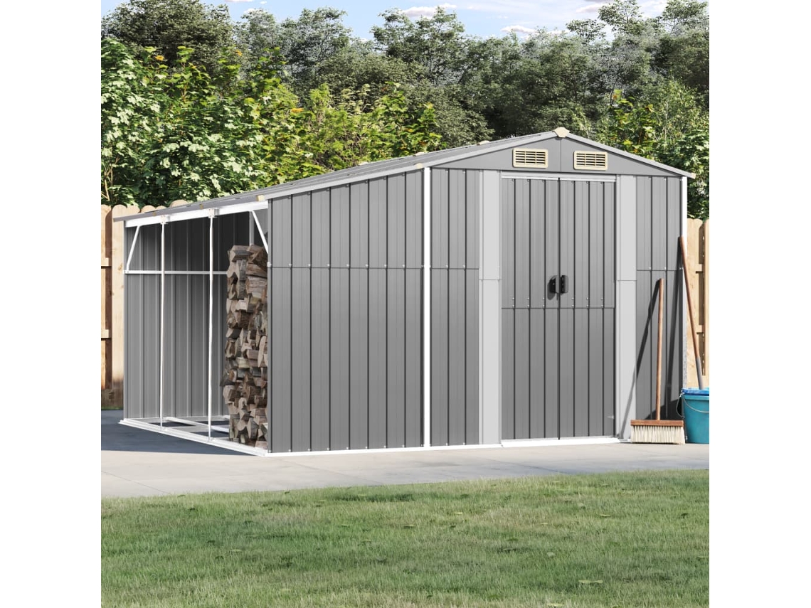 Abrigo VIDAXL Cinzento Aço (277x279x179 cm)