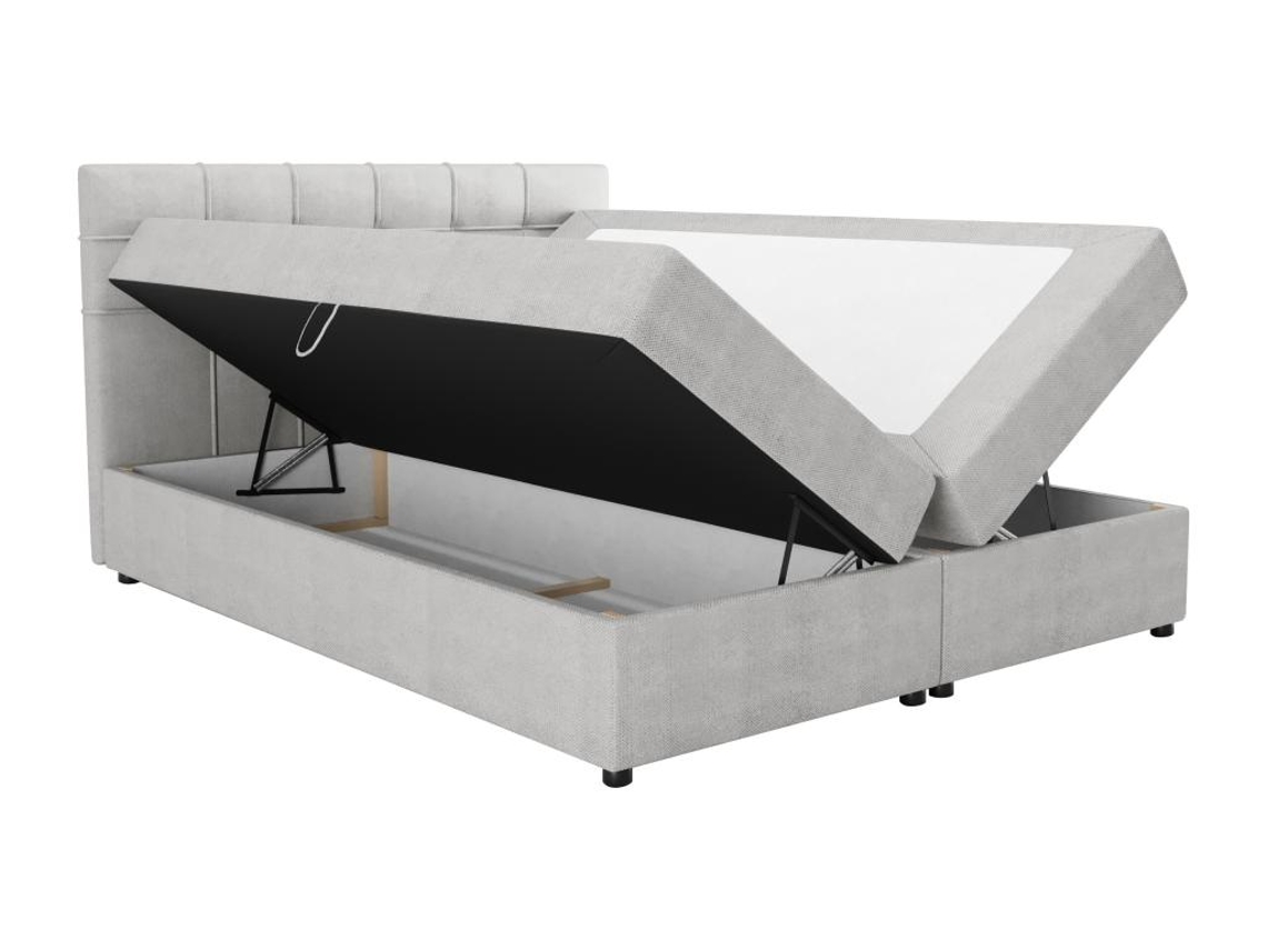 Cama continental KIDA VENTE-UNIQUE Cinzento 160x200 cm -  - Com sommier