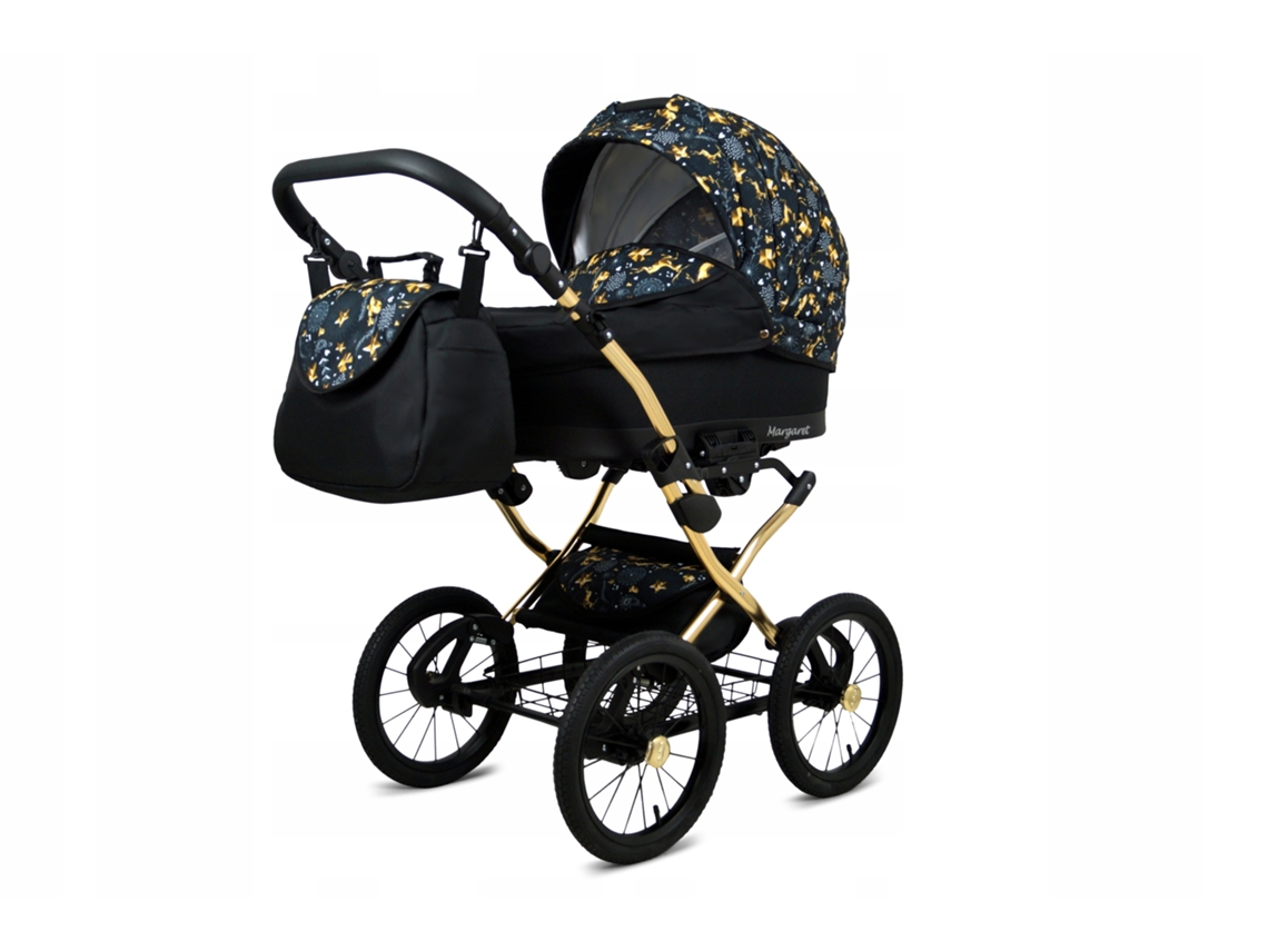 Carrinho de Bebé Multifuncional BABYLUX MARGARET GOLD 4 Em 1 -Gold Deer - Ajustável e dobrável Construção leve em alumínio - Acessórios