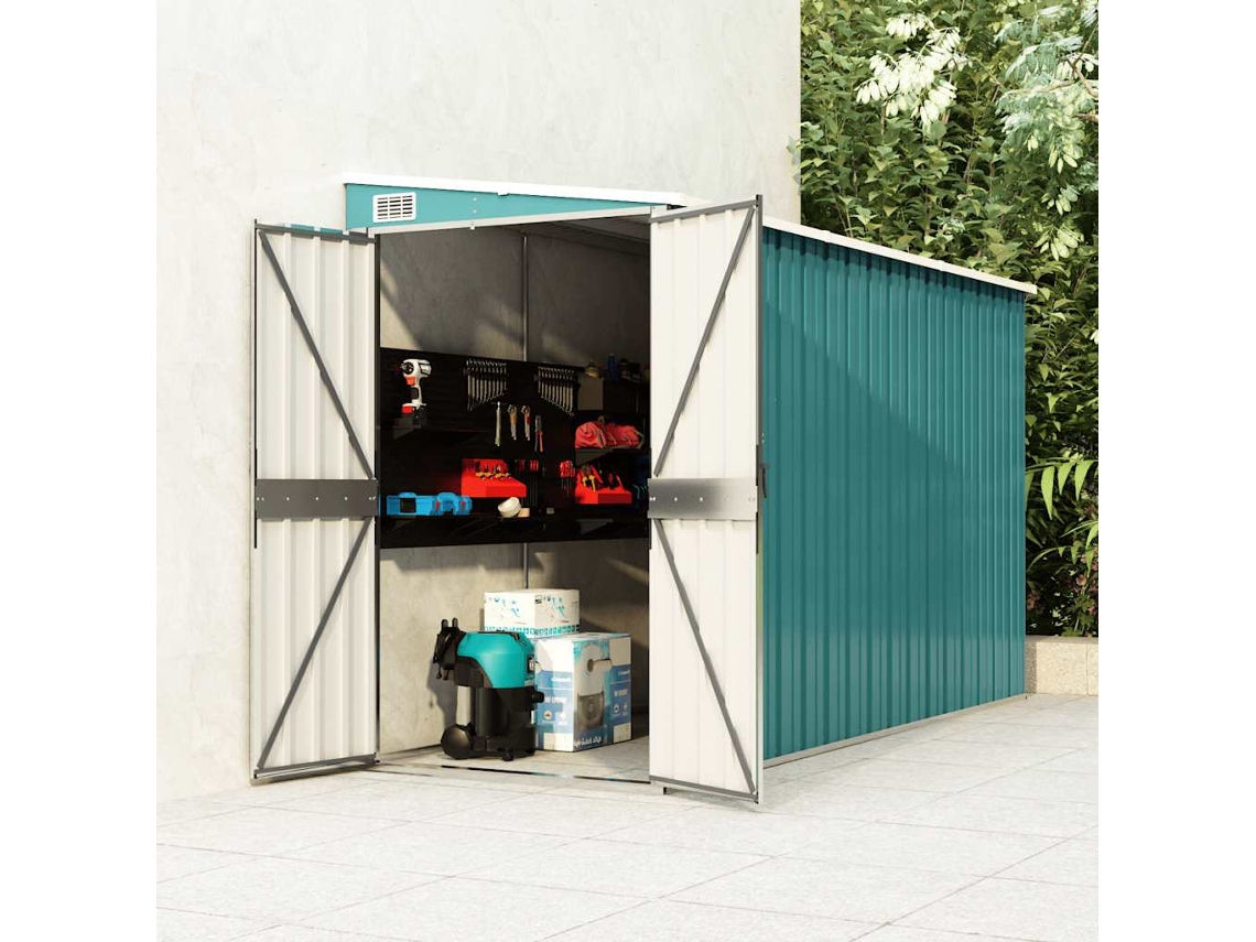 Abrigo VIDAXL Verde Aço (118x288x178 cm)