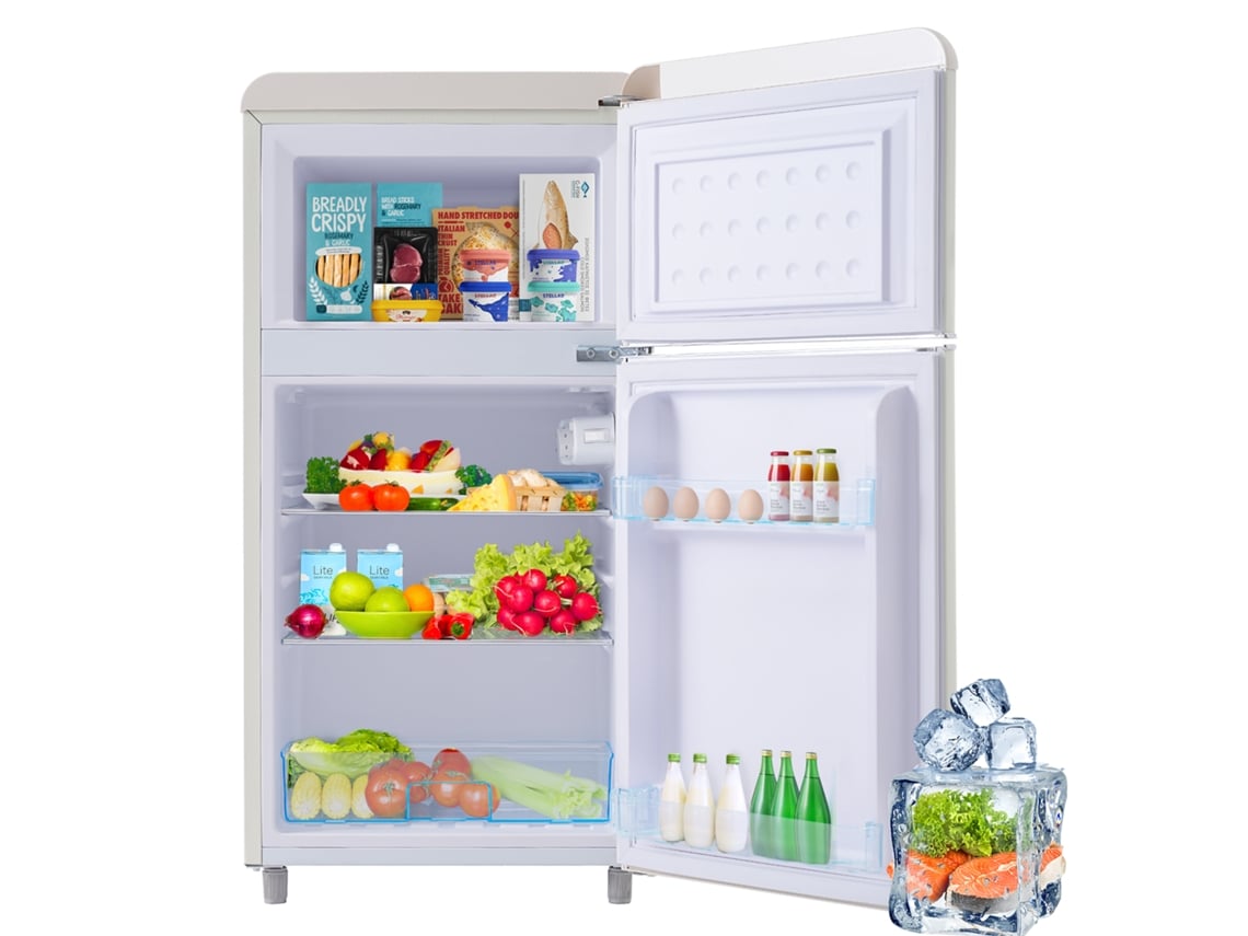 Frigorífico Retro 72 L, 21 L Congelador, 120 kWh/ano, LED, Várias Cores, Classe E