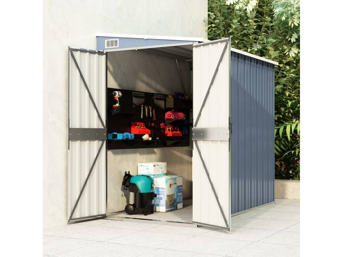 Abrigo VIDAXL Cinzento Aço (118x194x178 cm)