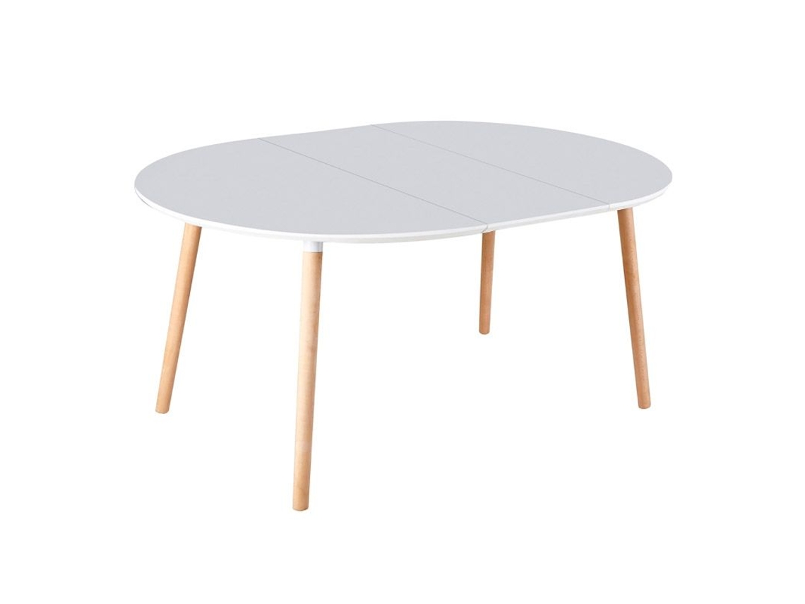 Mesa de Refeição ABECEDARIO Nordika (Branco - DM e Madeira - 100/140/180 x 75 x 100 cm)