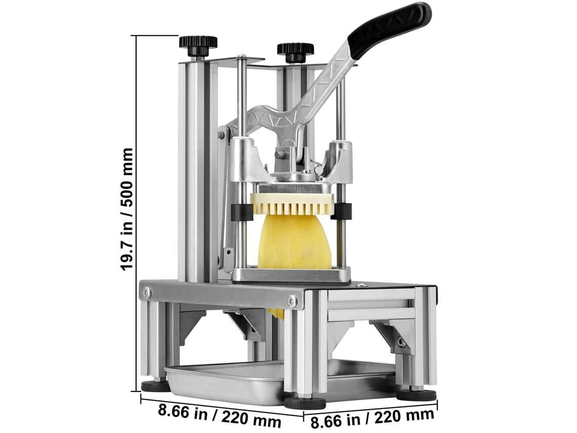 Cortador Comercial de Batatas Fritas Succebuy com 4 Lâminas de Aço Inoxidável