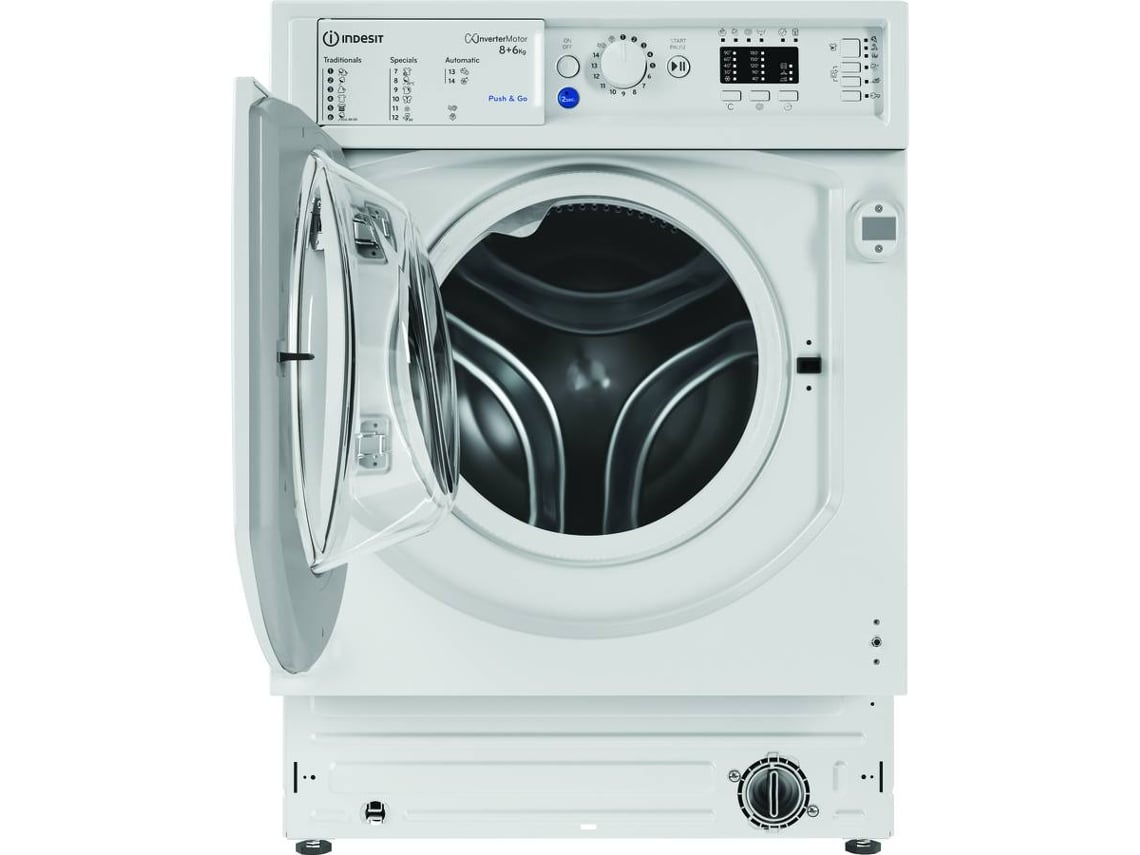 Máquina de Lavar e Secar Roupa Encastre INDESIT BI WDIL 861485 EU (6/8 kg - 1200 rpm - Branco)