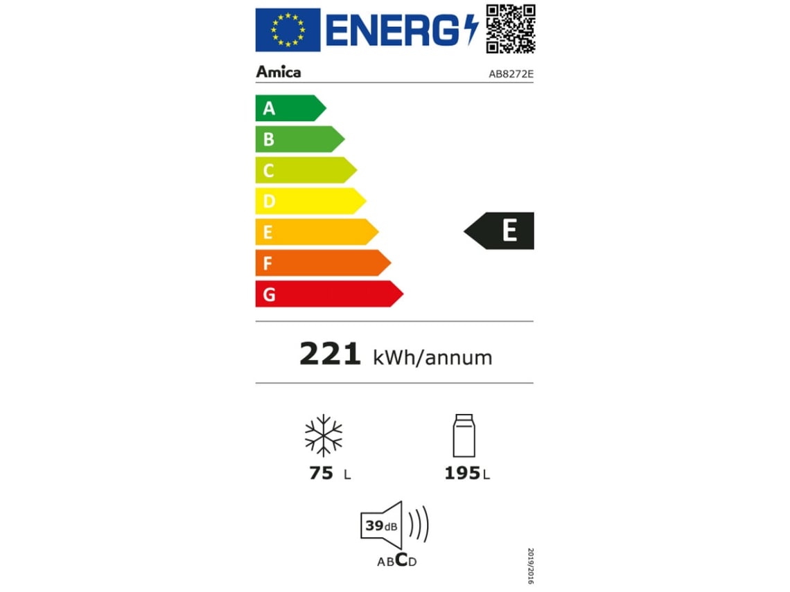 Frigorífico Combinado Encastre AMICA AB8272E (176.9 cm - Branco)