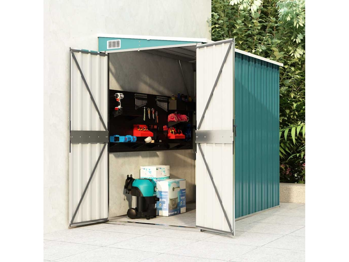 Abrigo VIDAXL Verde Aço (118x194x178 cm)