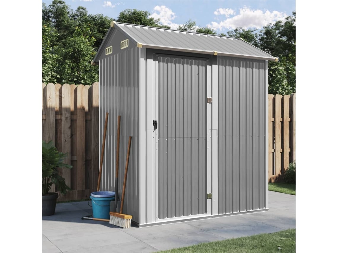 Abrigo VIDAXL Aço Galvanizado Cinza-Claro (192x152,5x237 cm)