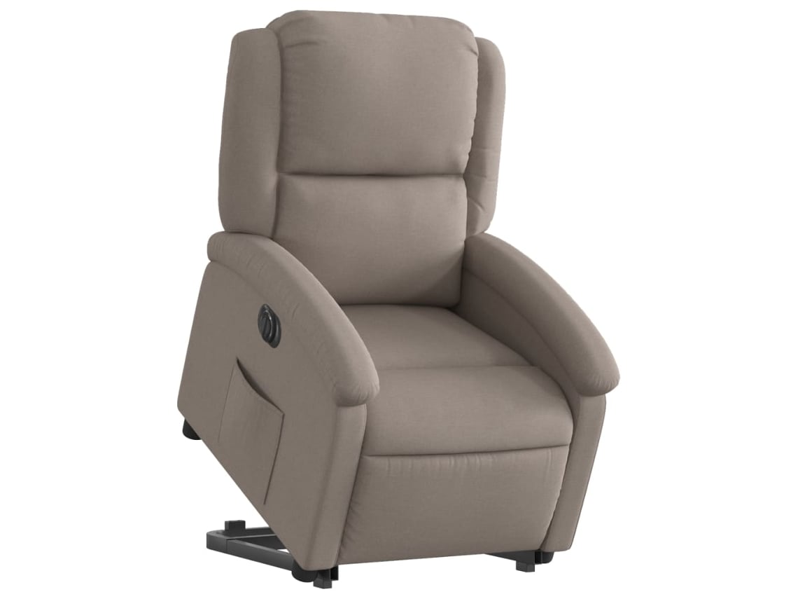 Poltrona reclinável elevatória elétrica cinza-acastanhado