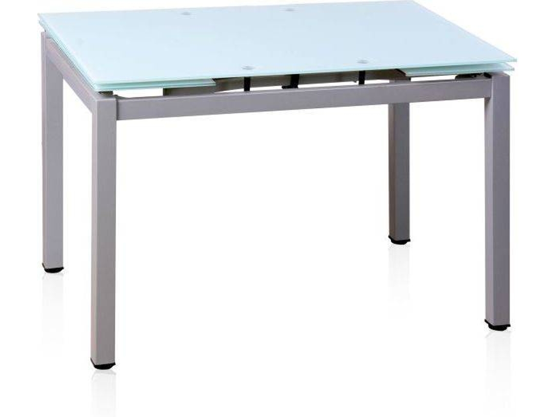 Mesa de Refeição DUEHOME Chef (Cinzento - Metal e Vidro - 70 x 75 cm)