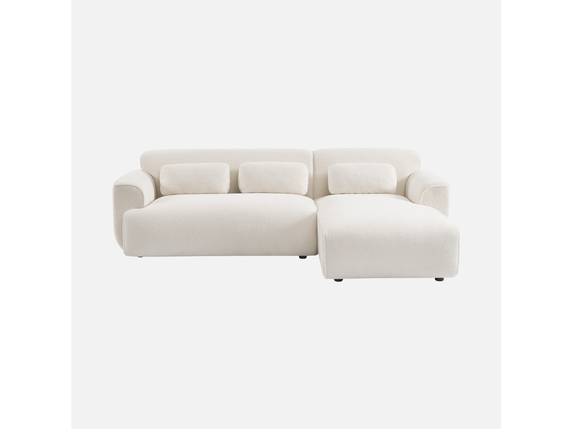 Sofá De Canto, Tecido Boucle, 3 Lugares Sweeek
