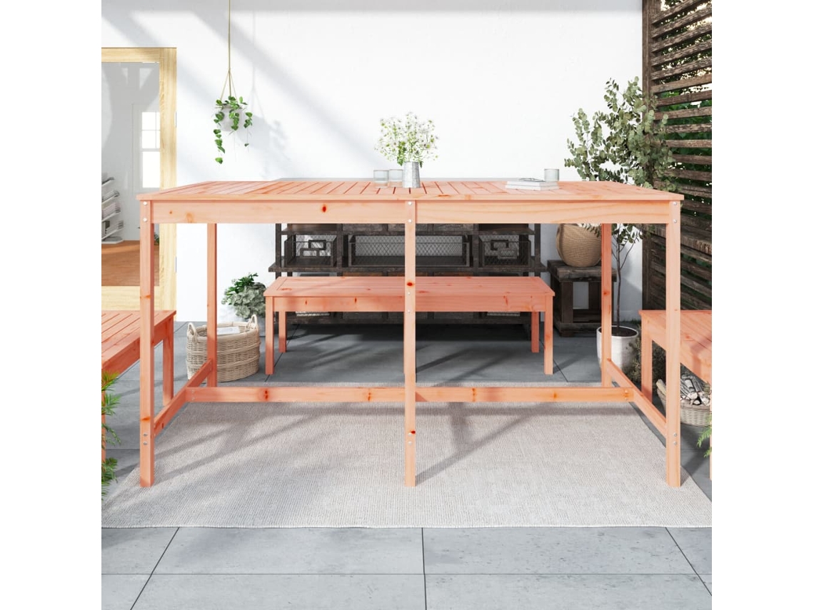 Mesa de Jardim 203.5X90X110 Cm Madeira de Douglas Maciça NONAME