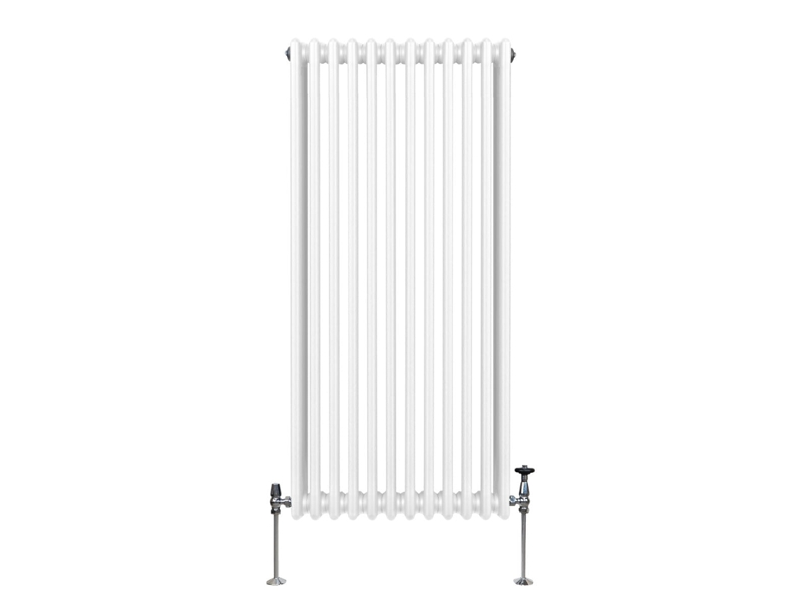 Radiador Vertical Tradicional De 3 Colunas Em Branco 1500mm Com 7046 Btu, 12 Colunas E Aço Carbono 1,5 Mm, Ideal Para Monstershop