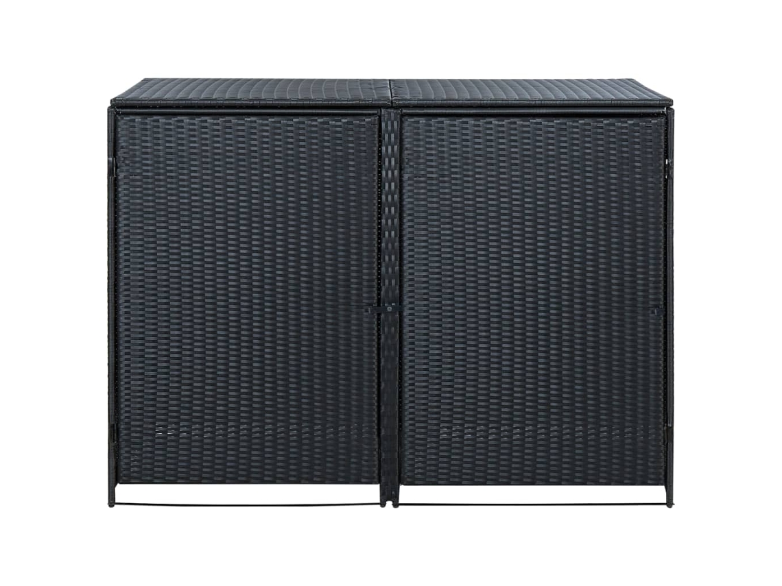 Abrigo para Caixotes do Lixo MAISON EXCLUSIVE Unidade Dupla Caixotes Lixo Vime Preto 148x80x111 cm