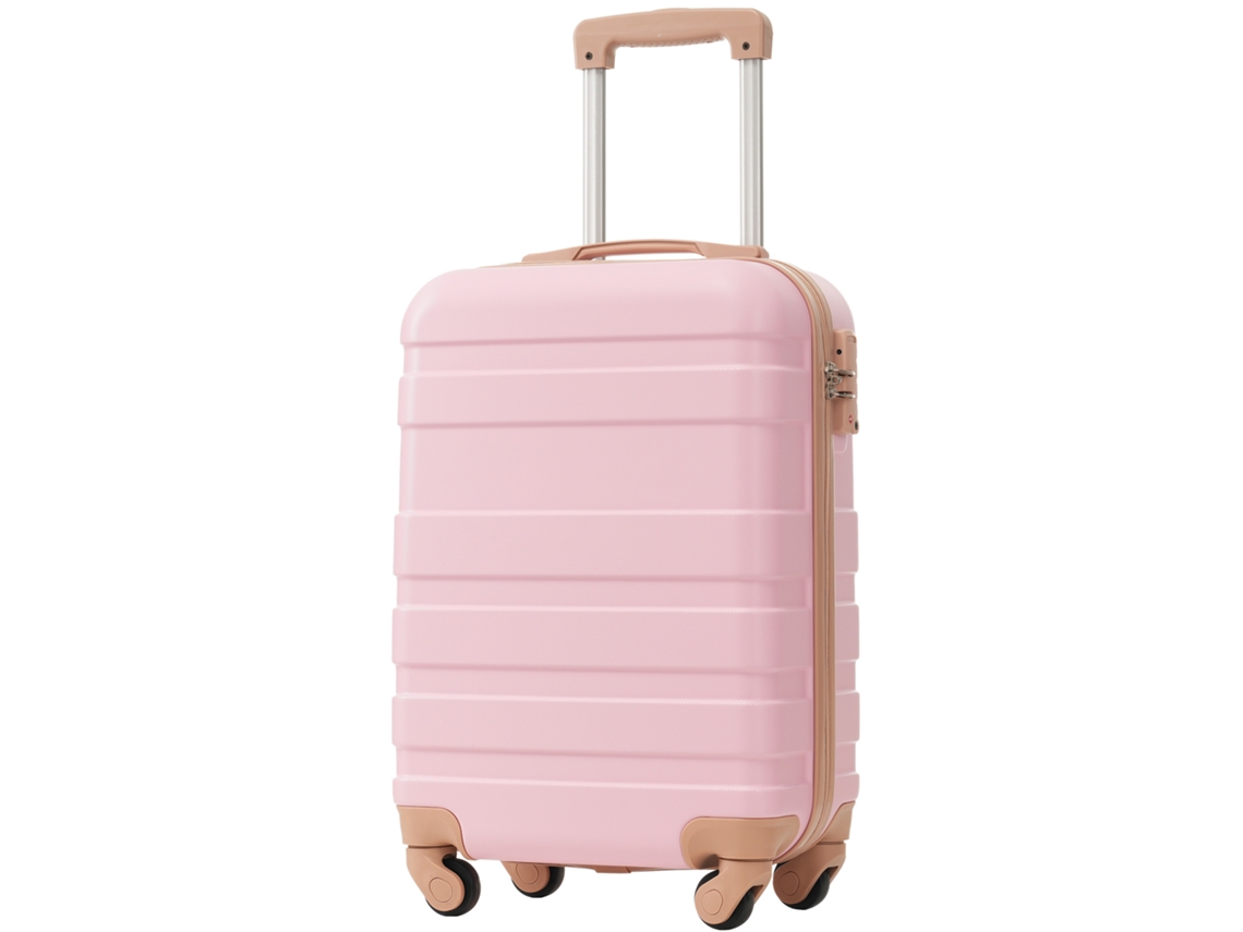 Mala De Viagem Com 4 Rodas, Abs, Tsa, Rosa, Expansível, 39,5 X 23 X 58,5 Cm Haochrymec