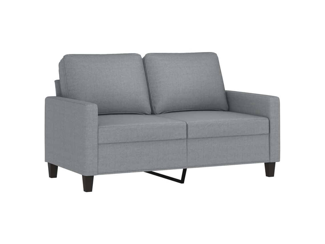 Vidaxl Conjunto 3pcs Sofás 2 Lugares Com Apoio Pé Tecido Cinzento Claro