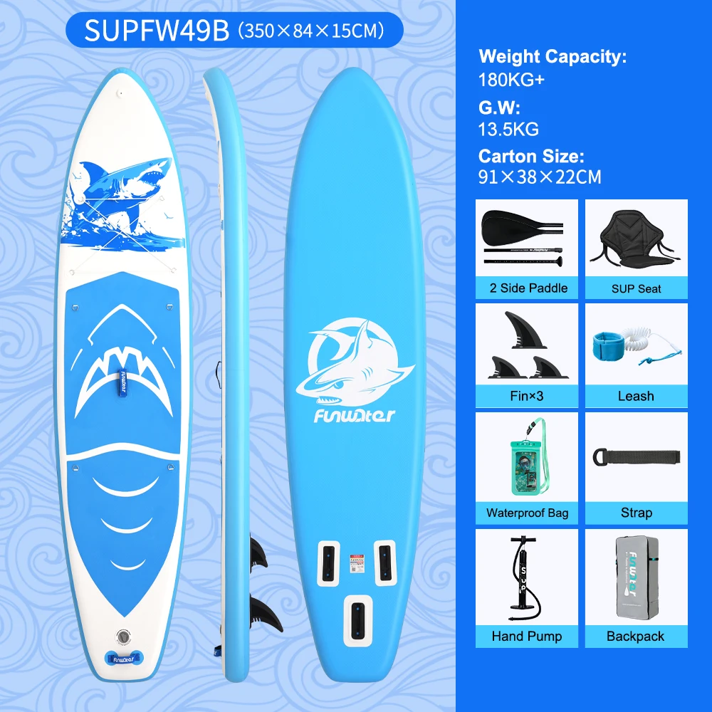 Prancha De Stand Up Paddle, Inflável, Superfície Antiderrapante, Supfw49b Oem (350×84×15cm)