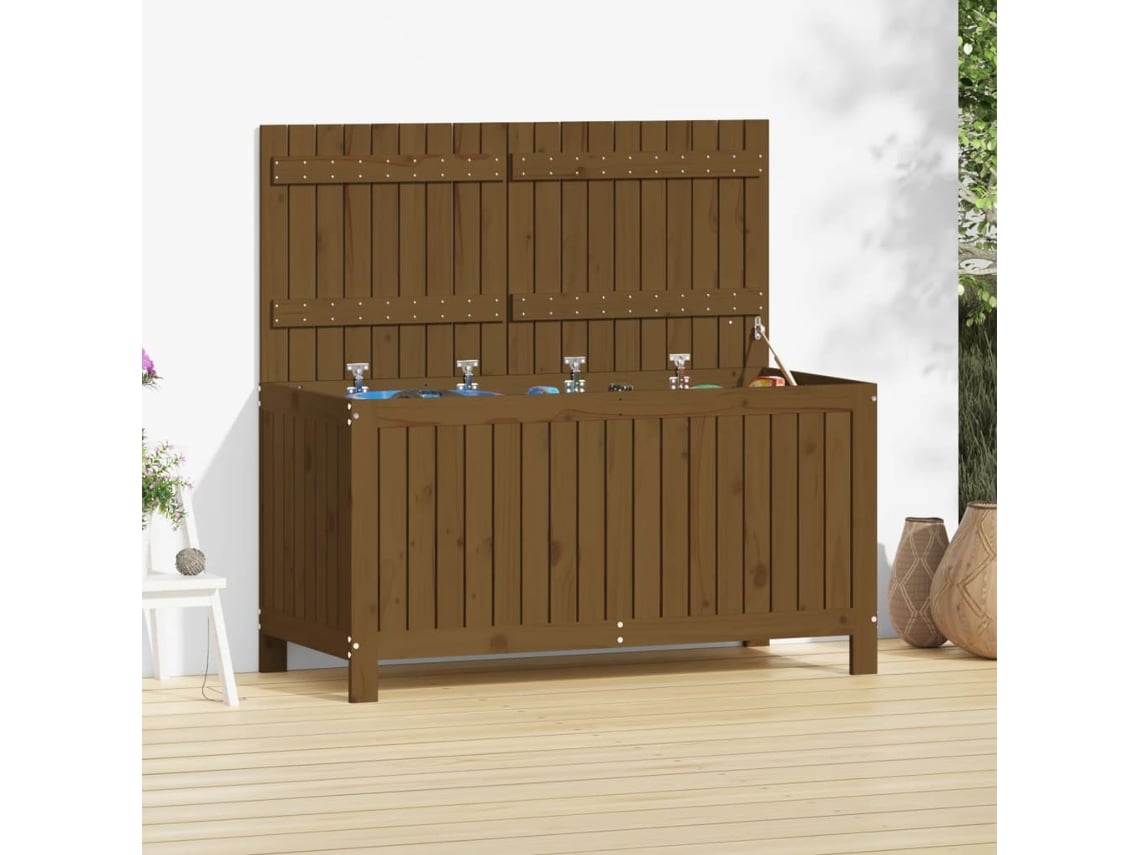 Caixa de Armazenamento VIDAXL Marrom Madeira (121x55x64 cm)