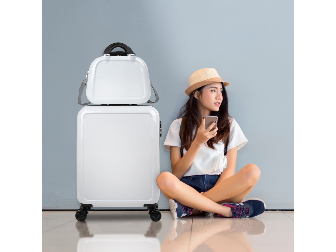 Conjunto de Bagagem Pc ITACA Stickers Branco 40X55X20 Cm 34L