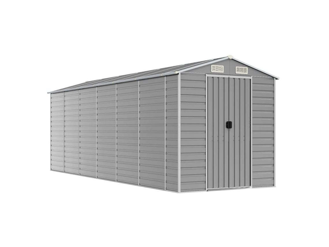 Abrigo MAISON EXCLUSIVE 191x555x198 cm Aço Galvanizado Cinzento-Claro