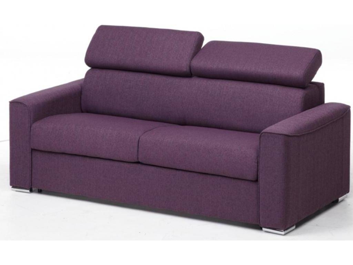 Sofá Cama Vizir LINEA SOFA (Violeta - Tecido e Veludo - 196x94x100 cm/Dimensões da cama: 140-159 cm)